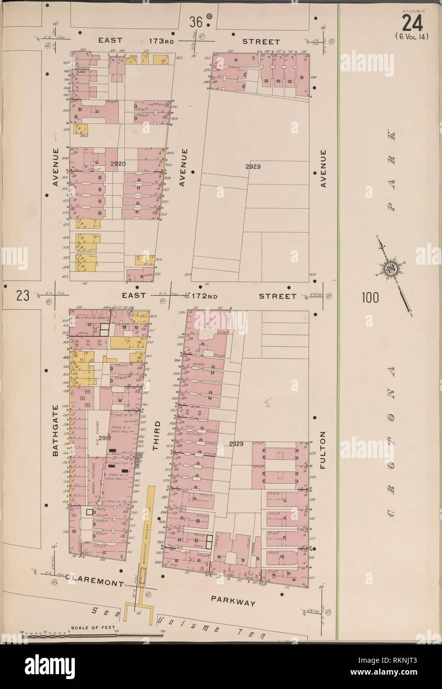 Bronx, V. 15, Placa Nº 24 [mapa delimitado por E. 173St., Fulton Ave., Claremont Parkway