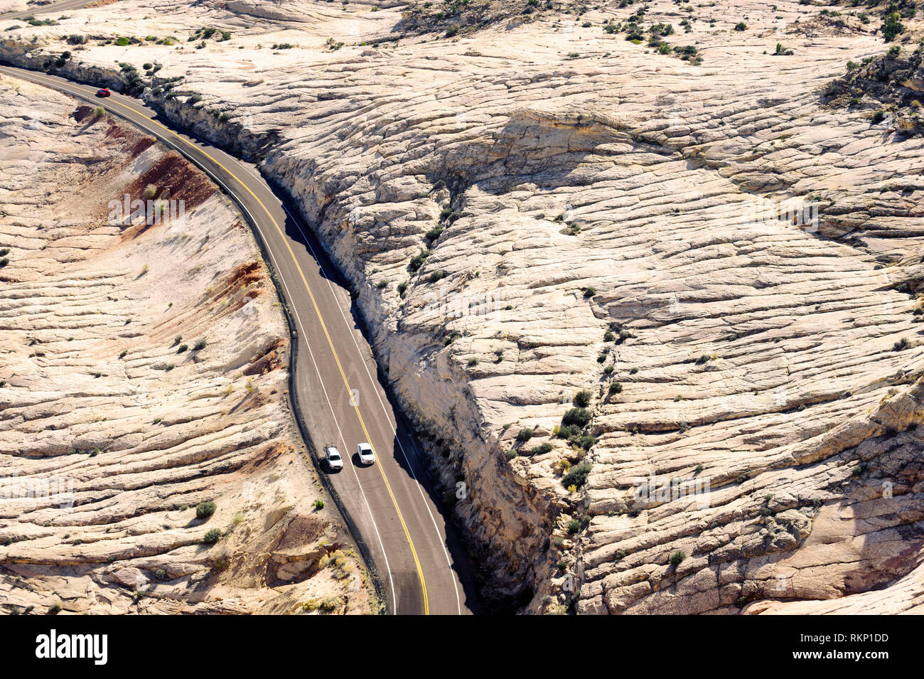 Scenic Desviación 12 cerca de Escalante, Utah, EE.UU.. .Visto desde la cabeza de las rocas vistas. Foto de stock