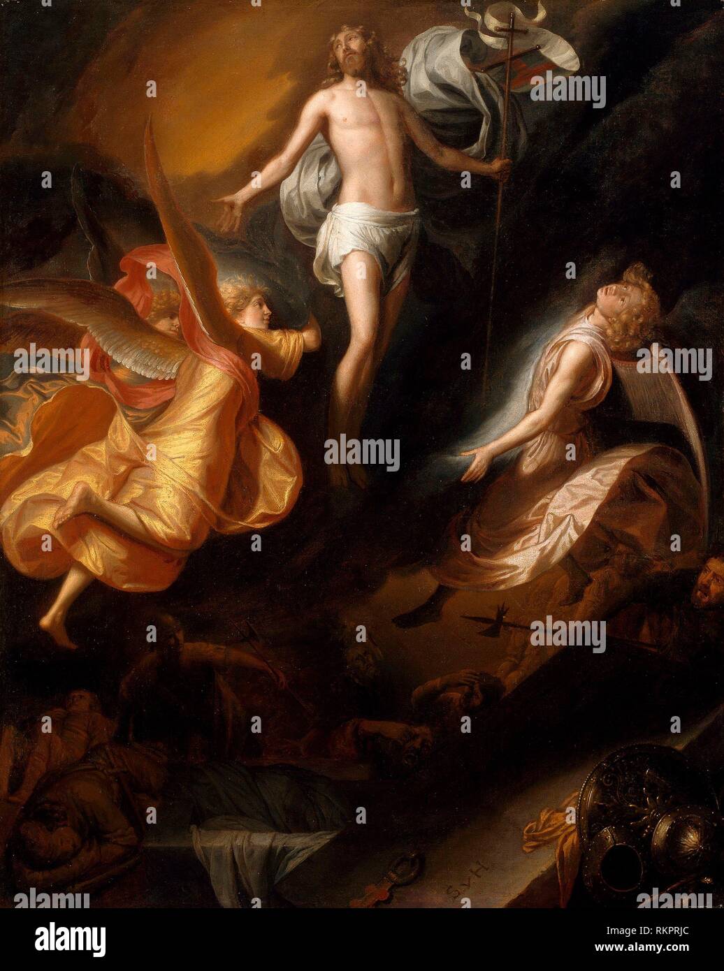 La resurrección de Cristo - 1665/70 - Samuel van Hoogstraten holandés, 1627-1678 - Artista: Samuel van Hoogstraten, Origen: Holanda, Fecha: 1665 - 1670, Foto de stock
