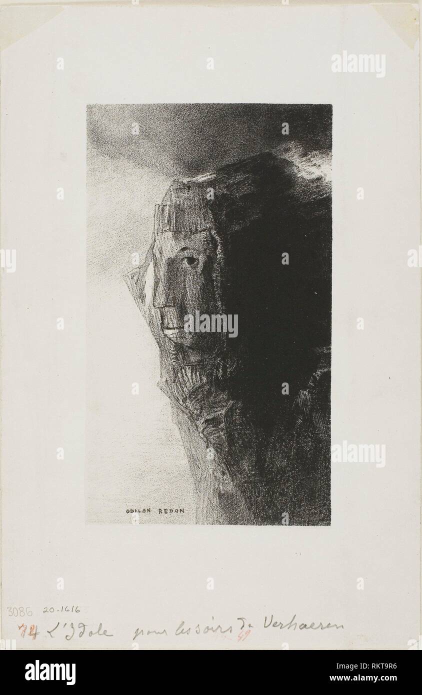 El ídolo, frontispicio de Emile Verhaeren Les Soirs - 1887 - Francés Odilon Redon, 1840-1916 - Artista: Odilon Redon, Origen: Francia, Fecha: 1887 Foto de stock