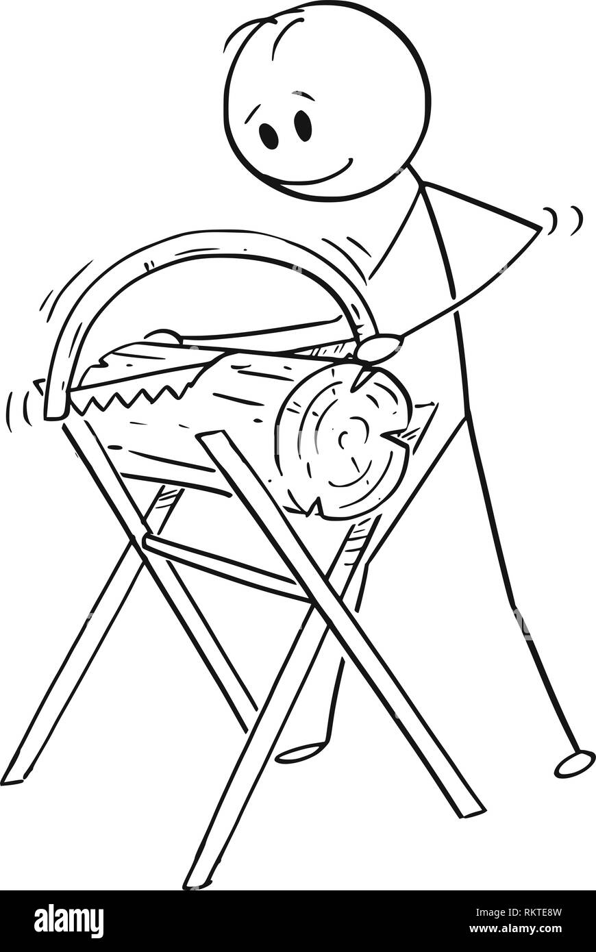 Lindo diseño de ilustración de dibujos animados de gato carpintero  sonriente que lleva madera y martillo