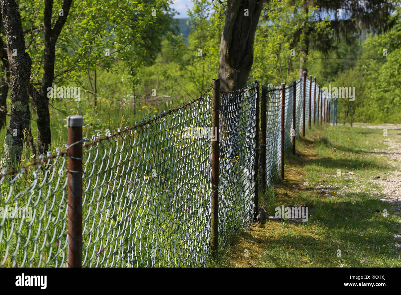 Cercas de malla metálica / malla metálica para jardín Fotografía de stock -  Alamy