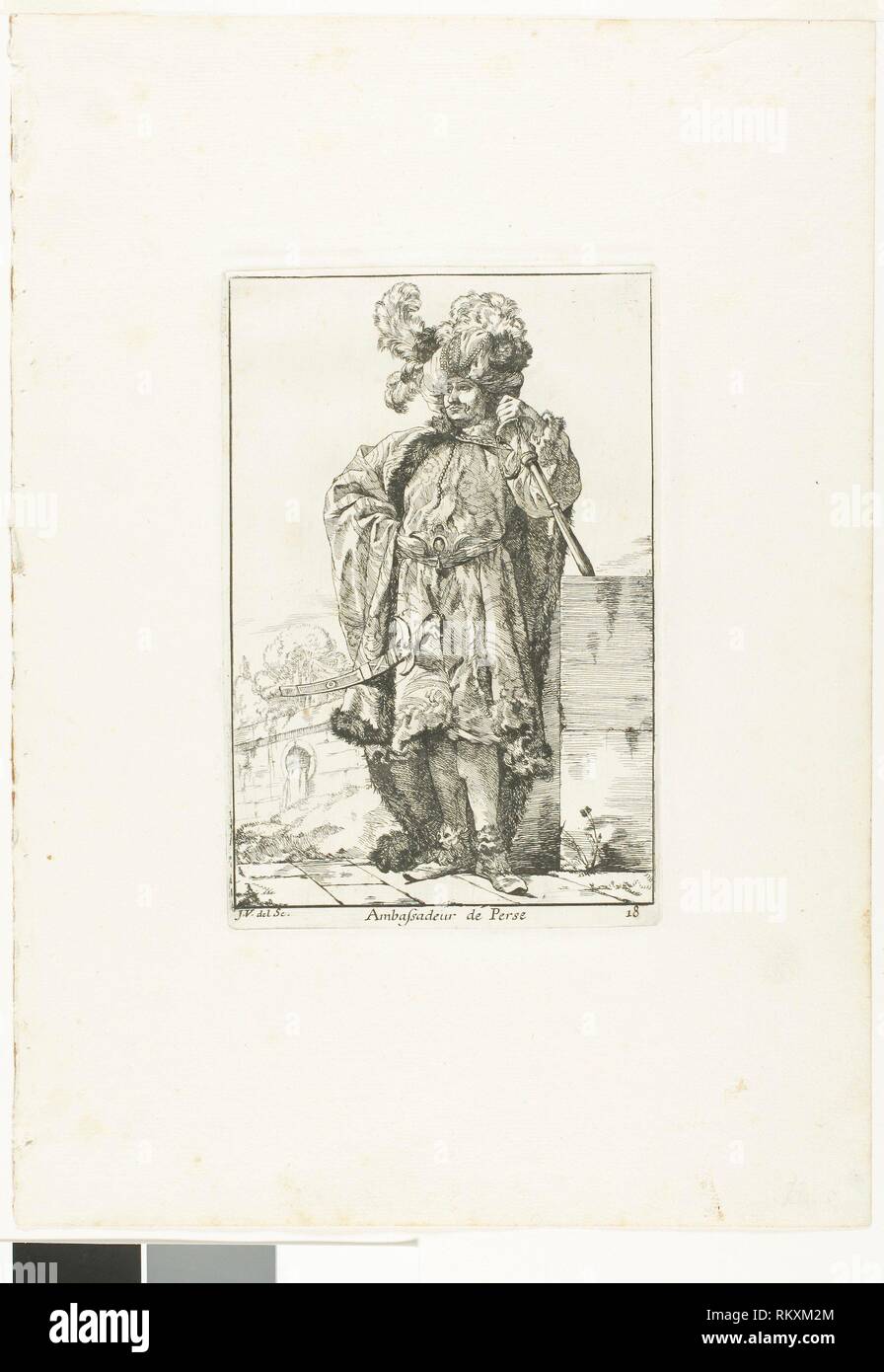 El Embajador persa, placa dieciocho de Caravanne du Sultane à la Mecque - 1748 - Joseph Marie Vien, el anciano francés, 1716-1809 - Artista: Joseph Foto de stock