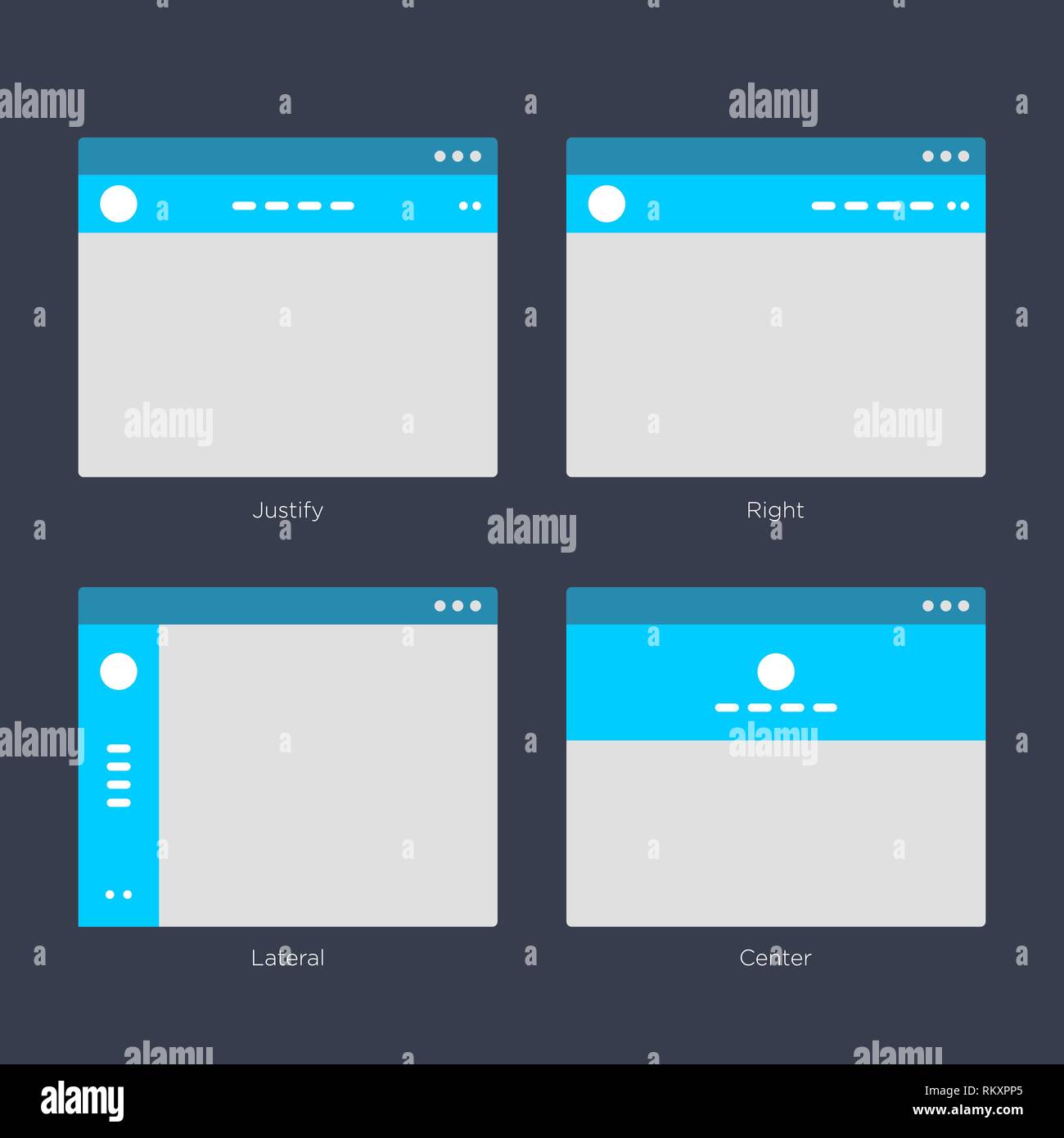 Sitio Web UI Diseños Wire Frame Kits para mapa del sitio Diseño y ux Ilustración del Vector