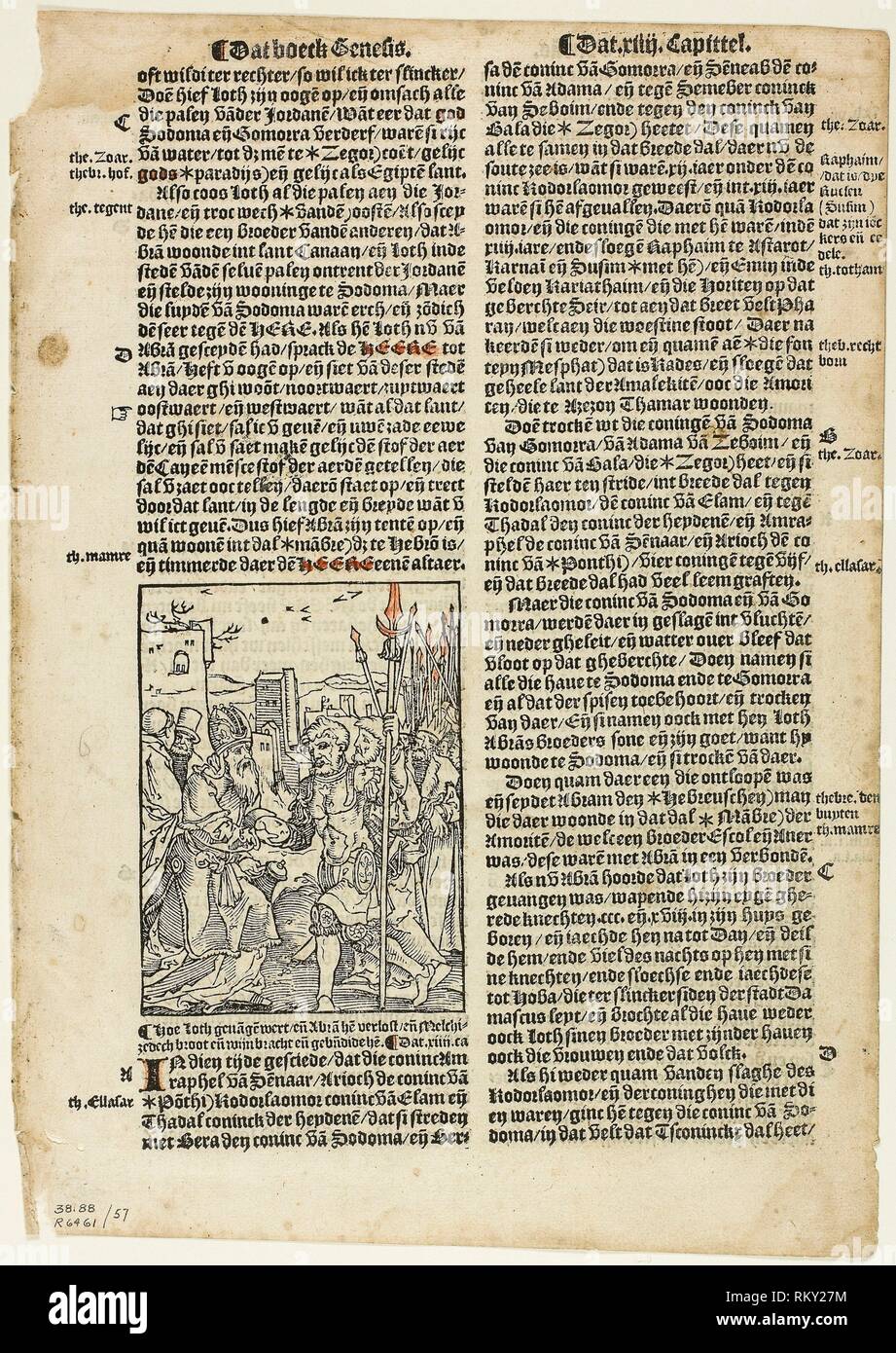 Ilustración de Die Bibel (Vorsterman), placa de 57 xilografías de Libros del Siglo XVI - 1528, reunido en portfolio 1937 - Jan Swart Foto de stock