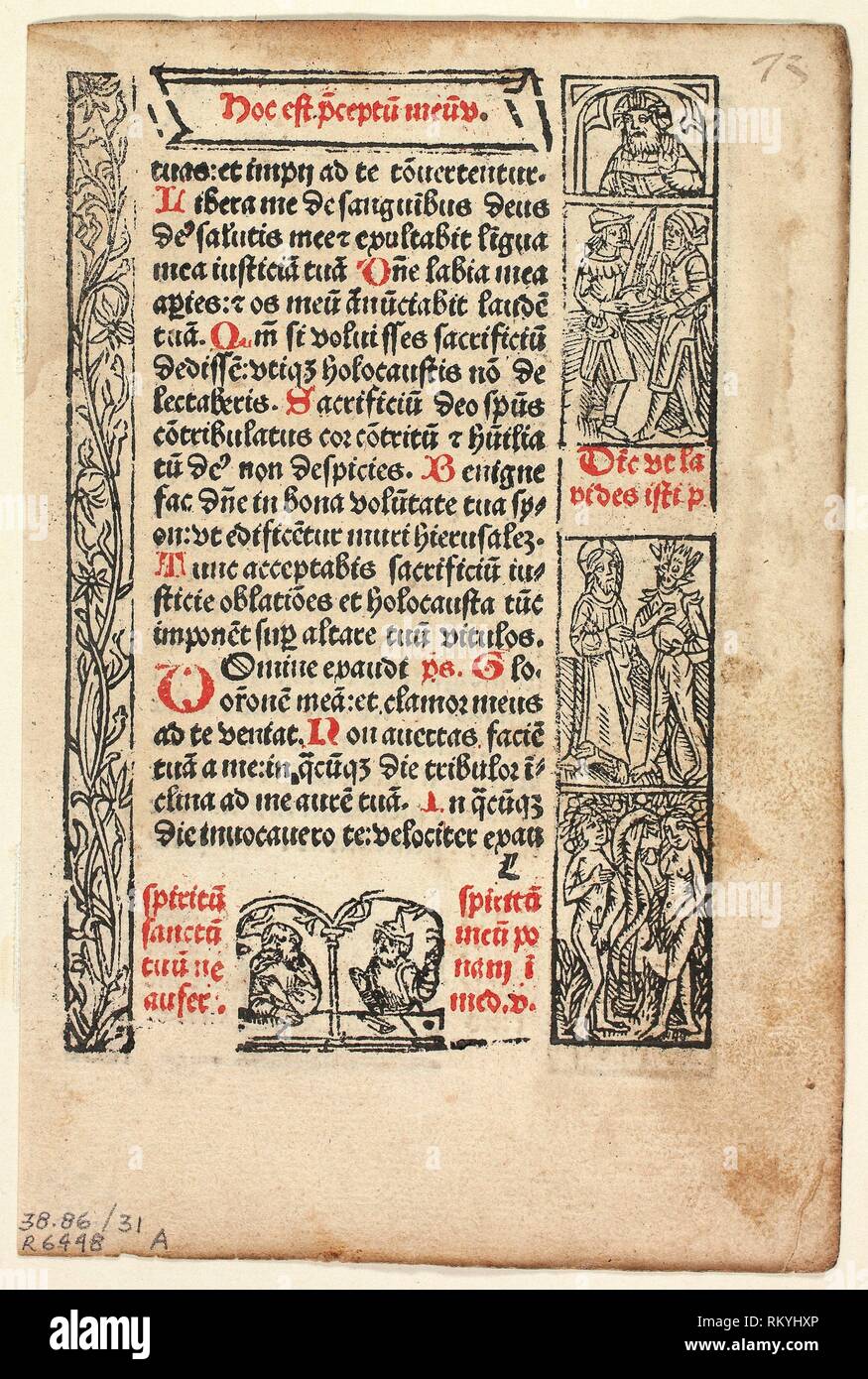 Hoja de Cursus Beate Virginis camino de la Virgen María), placa 31 de Libros del Siglo XV - c. 1497 Fotografía de stock - Alamy