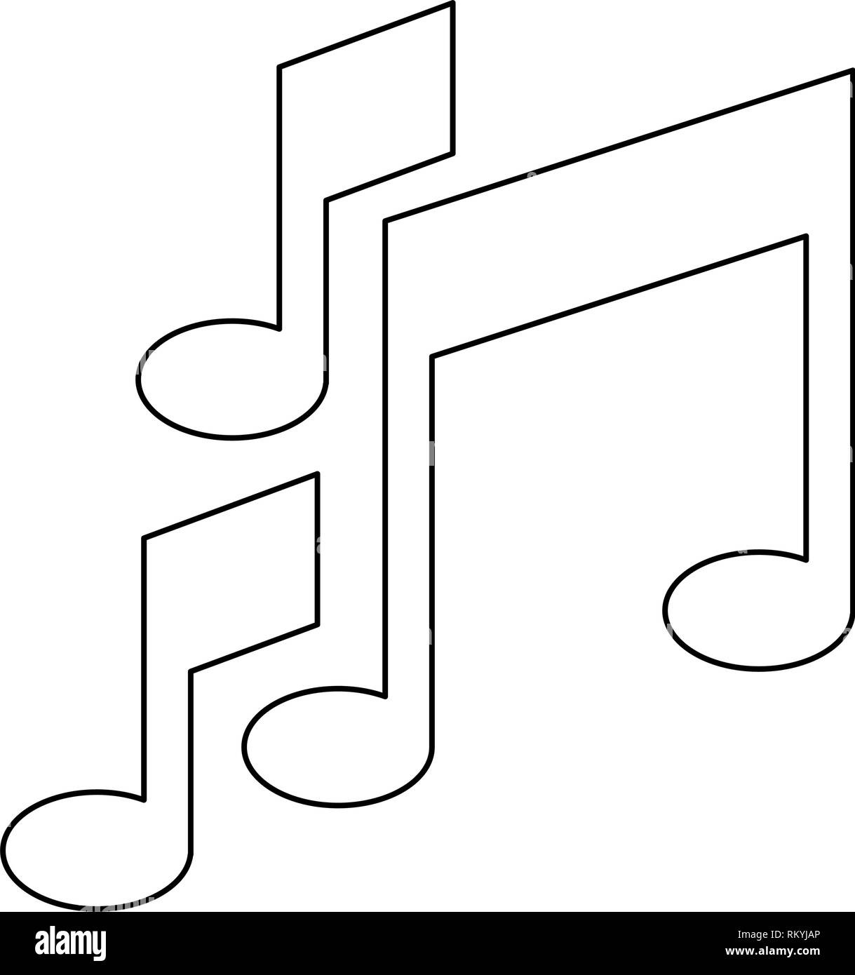 Símbolo de notas musicales en blanco y negro Imagen Vector de stock Alamy