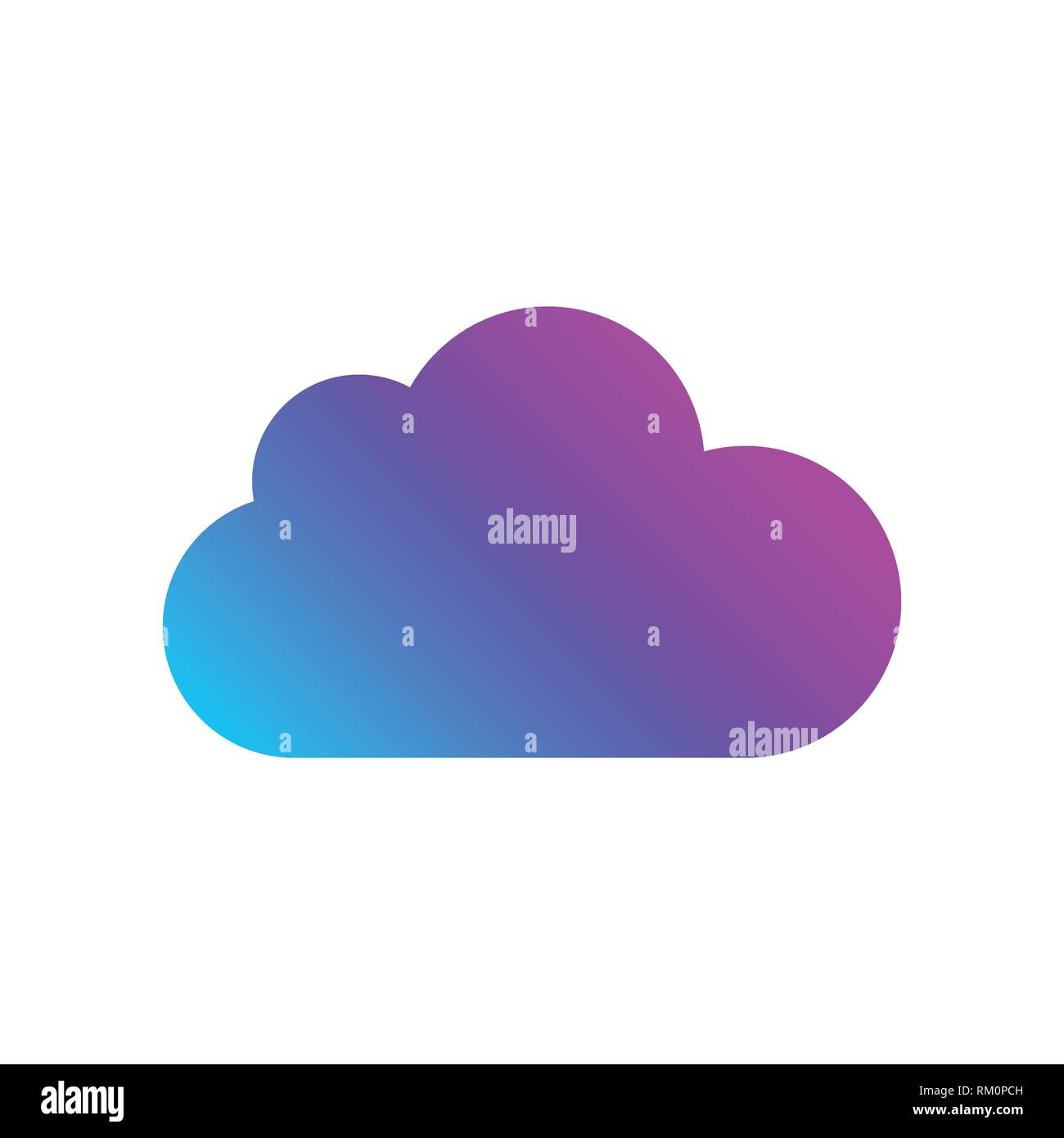 Icono de nube de color sobre un fondo blanco. Logotipo para web, App programas. Concepto de tecnología Cloud. 10 EPS Ilustración del Vector