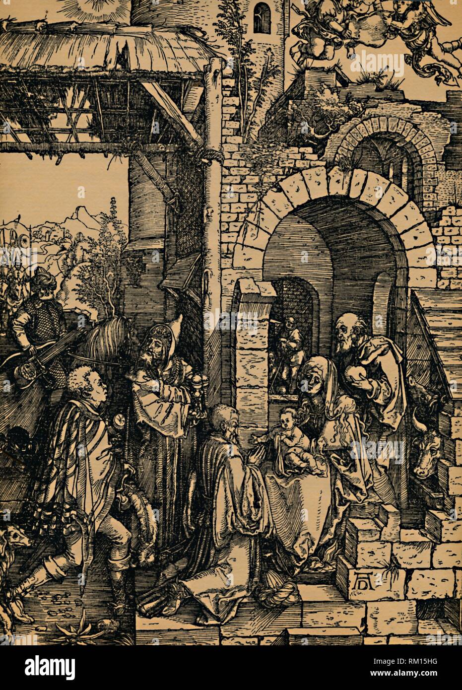 "Anbetung der Konige' ('la Adoración de los Reyes'), 1503-1504. Creador: Albrecht Durer. Foto de stock