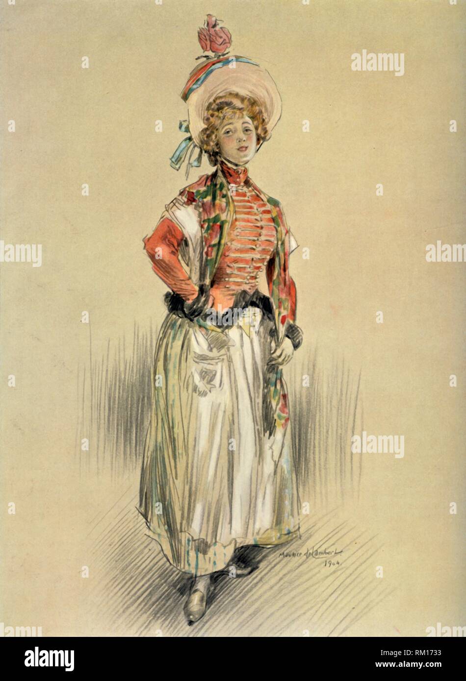 "Lle. Bresil - Función de Mlle. Senedor. - La Montansier', de 1904. Creador: Maurice de Lambert. Foto de stock