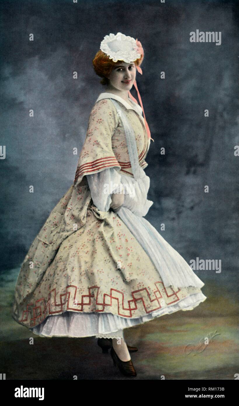 'Theater des variedades. La Chauve-Souris. Arlette. - Mlle. Jeanne Saulier", 1904. Creador: Desconocido. Foto de stock