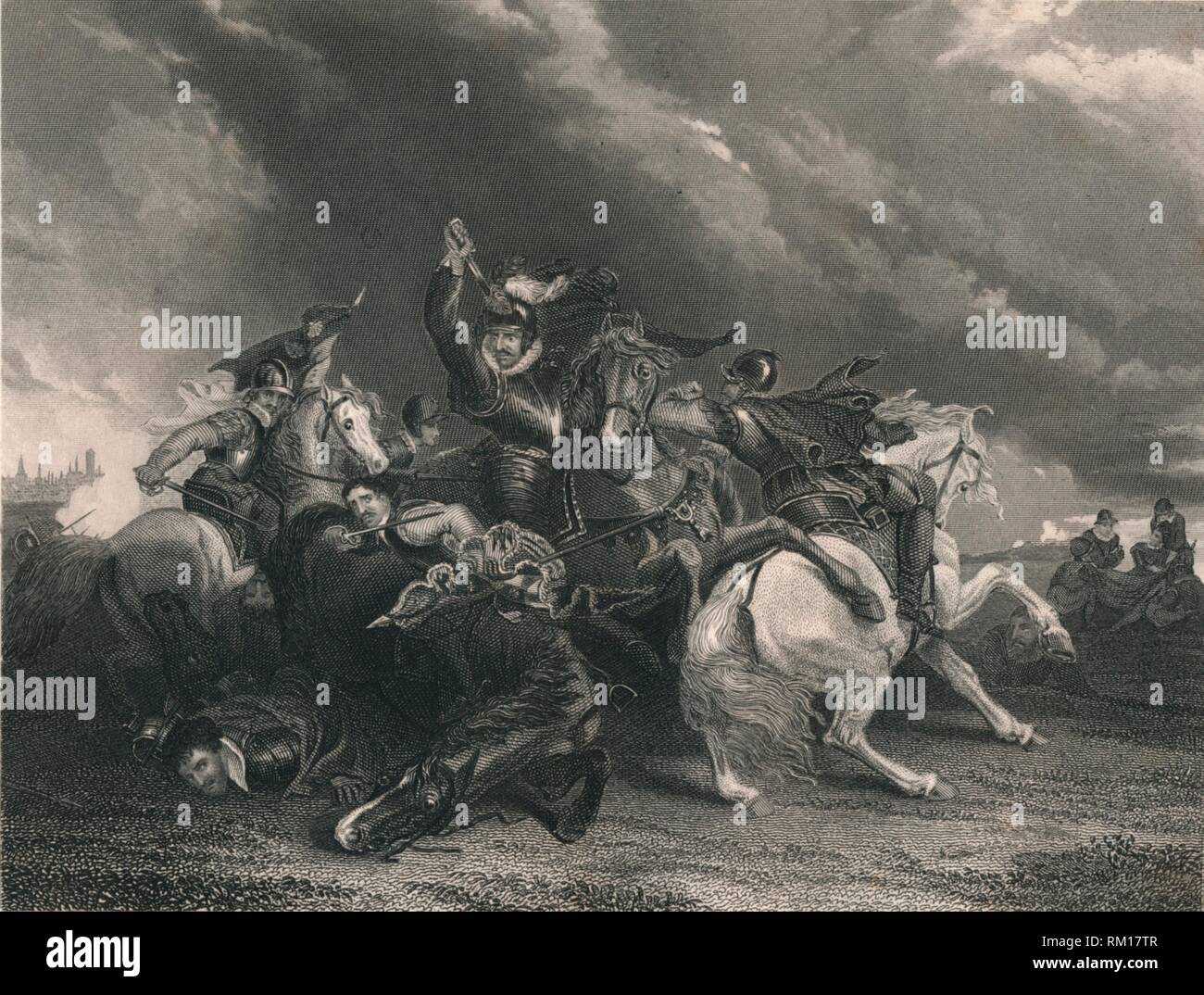 "Sir William Russell en la batalla de Zutphen', 1586 (c1830s). Creador