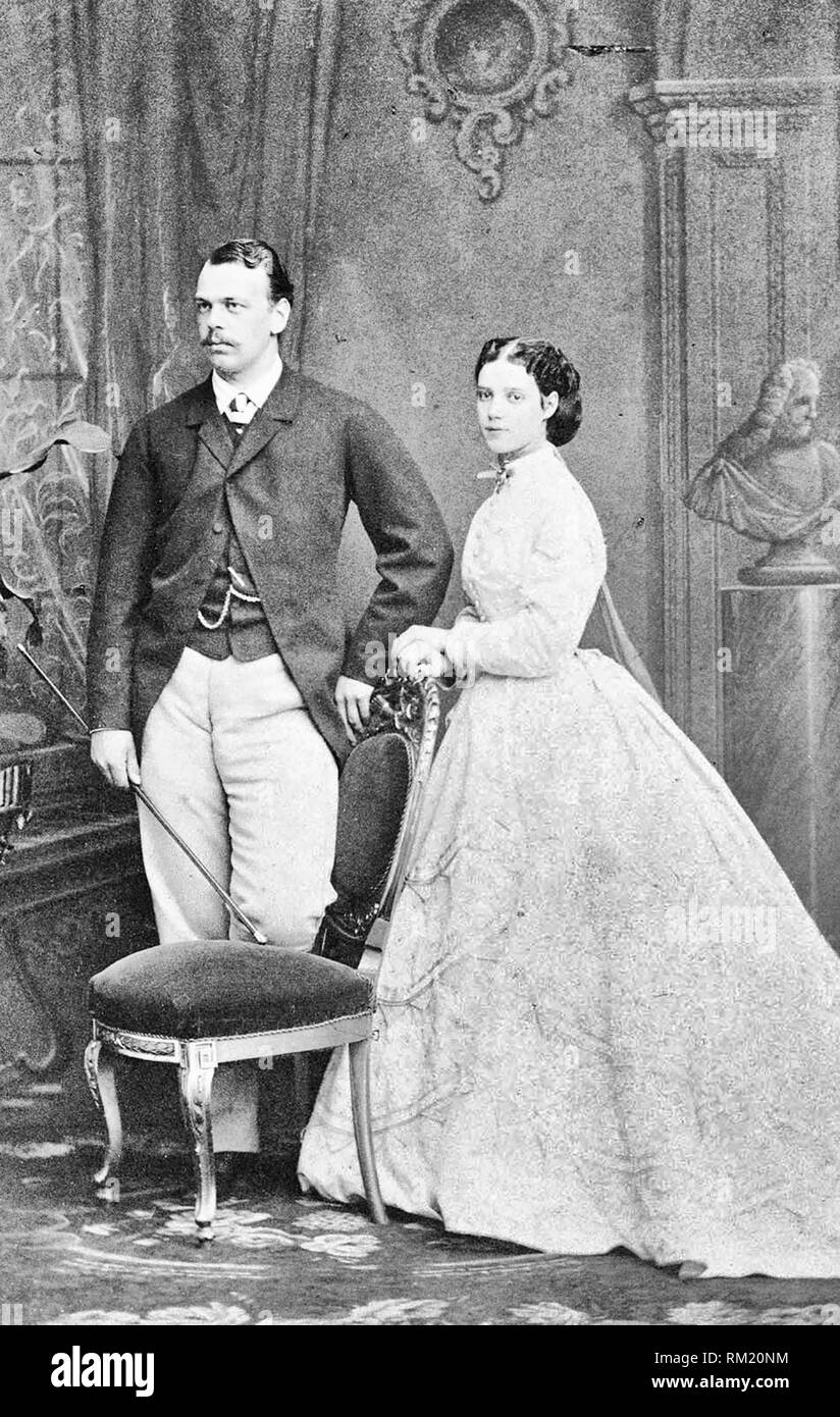 Tsarevich Alexander Alexandrovich de Rusia y la Princesa Dagmar de Dinamarca - Acoplamiento foto, 1860 Foto de stock