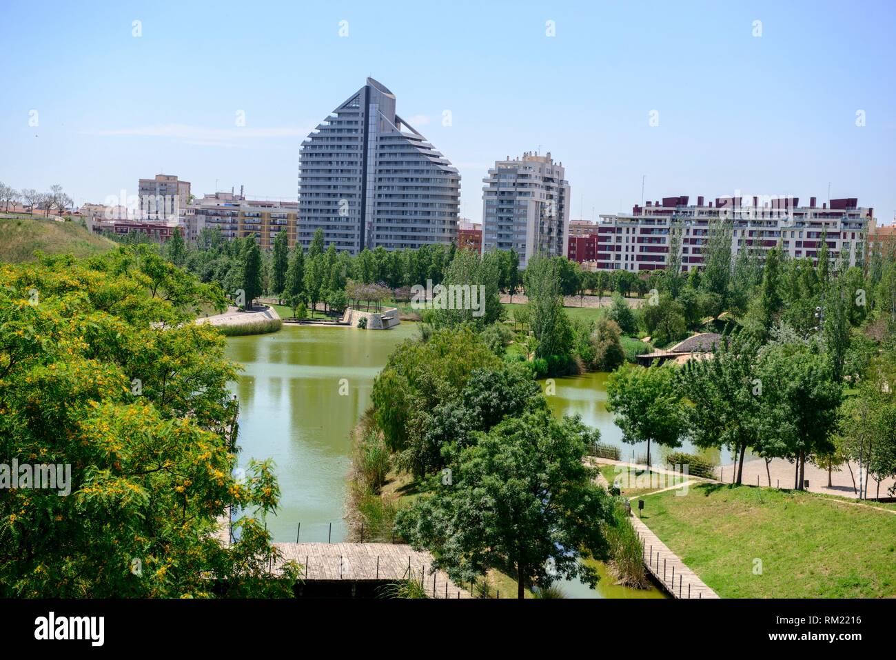 Vista panorámica de la ciudad de Valencia desde el Parque de Cabecera,  España, Europa Fotografía de stock - Alamy