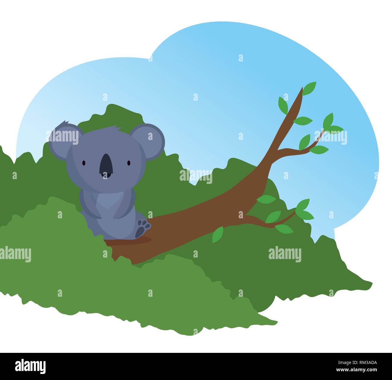 El koala animal salvaje en la rama de árbol Imagen Vector de stock - Alamy El koala animal salvaje en la rama de árbol Imagen Vector de stock - Alamy