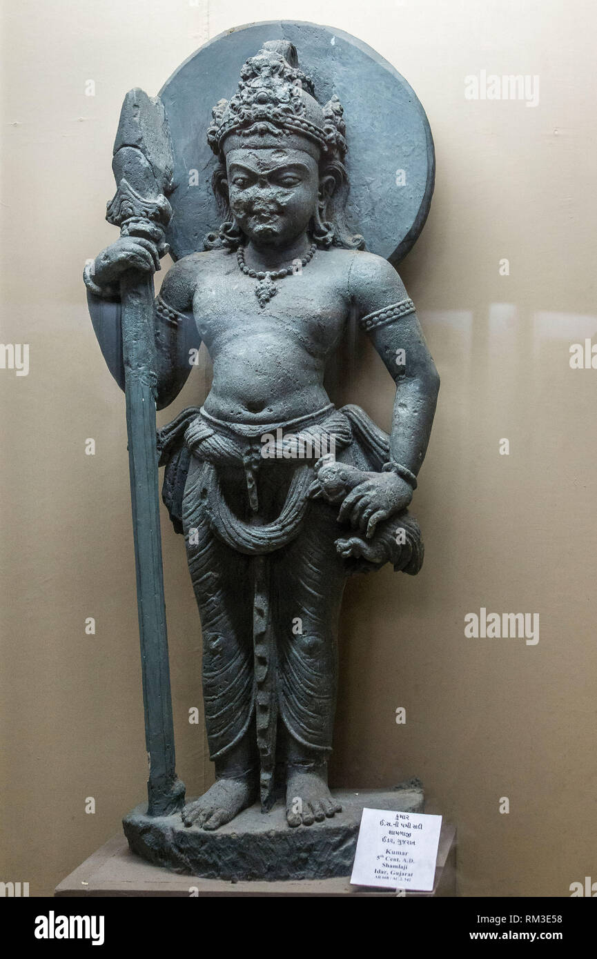 Estatua en Baroda Museo y Galería de Arte, Gujarat, India, Asia Foto de stock