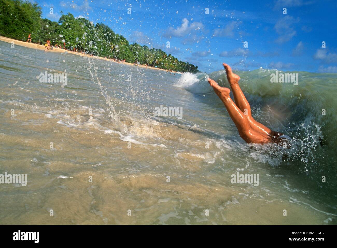 Playa de Grande Anse des Salines, SainteAnne Martinique Island, región de ultramar de Francia