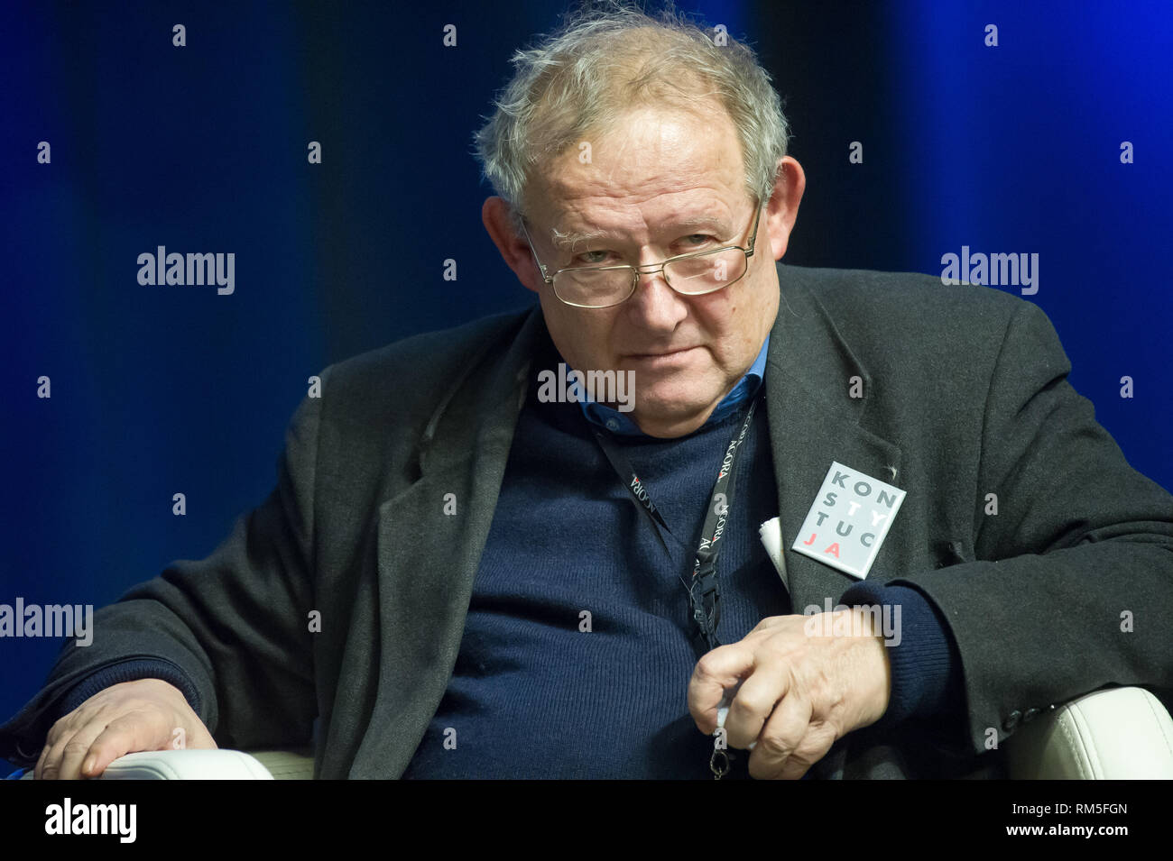 Adam Michnik, editor en jefe del periódico polaco Gazeta Wyborcza y comentarista político en Gdansk, Polonia. El 5 de febrero de 2019 © Wojciech Strozy Foto de stock