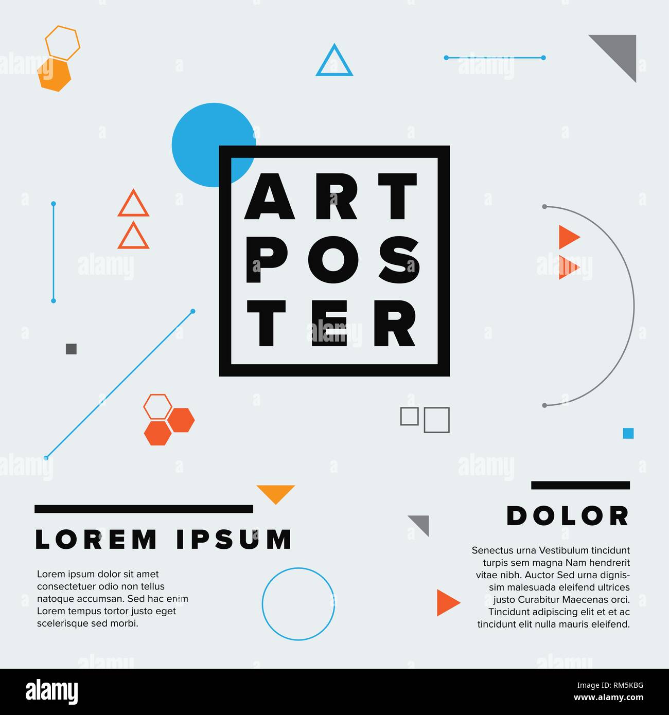 El arte moderna de geometría vectorial poster plantilla para la exposición de arte, galería, concierto o fiesta de baile Ilustración del Vector