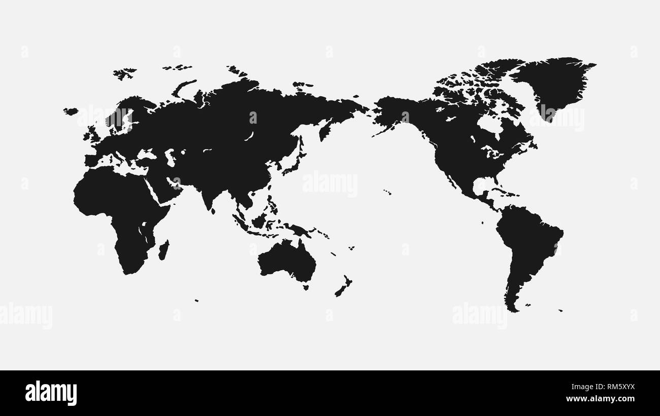 Mapa del mundo plano Imágenes de stock en blanco y negro - Alamy