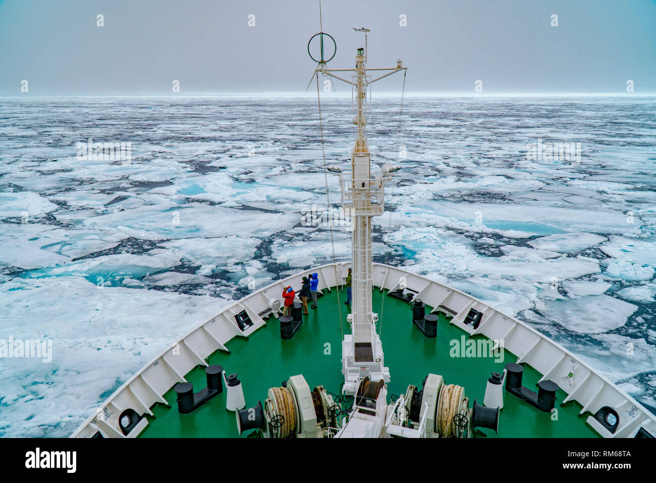 Témpano de hielo marino en el Ártico. Fotografiado en Spitsbergen, Svalbard, Noruega Foto de stock