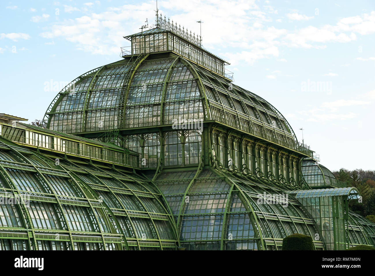 La Casa de las palmeras en los jardines del Palacio de Schönbrunn en Viena, Austria. Foto de stock