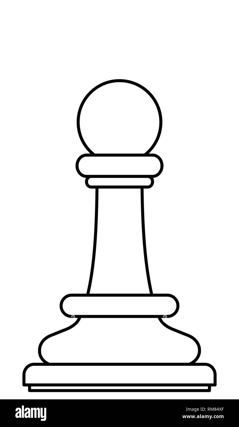 Ilustración del contorno abstracta pieza peón de ajedrez Imagen Vector de  stock - Alamy