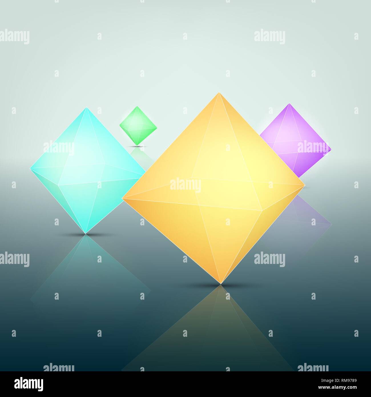 3 dimensión de los polígonos vectoriales. Ilustración del Vector