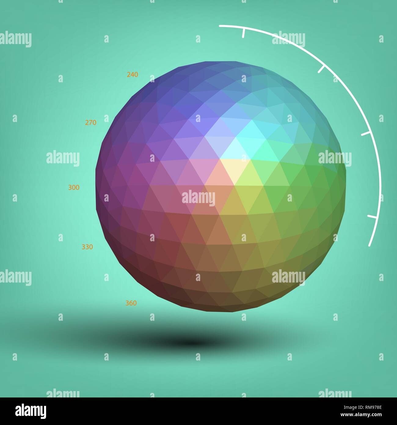 3 dimensión la bola de color. Ilustración del Vector