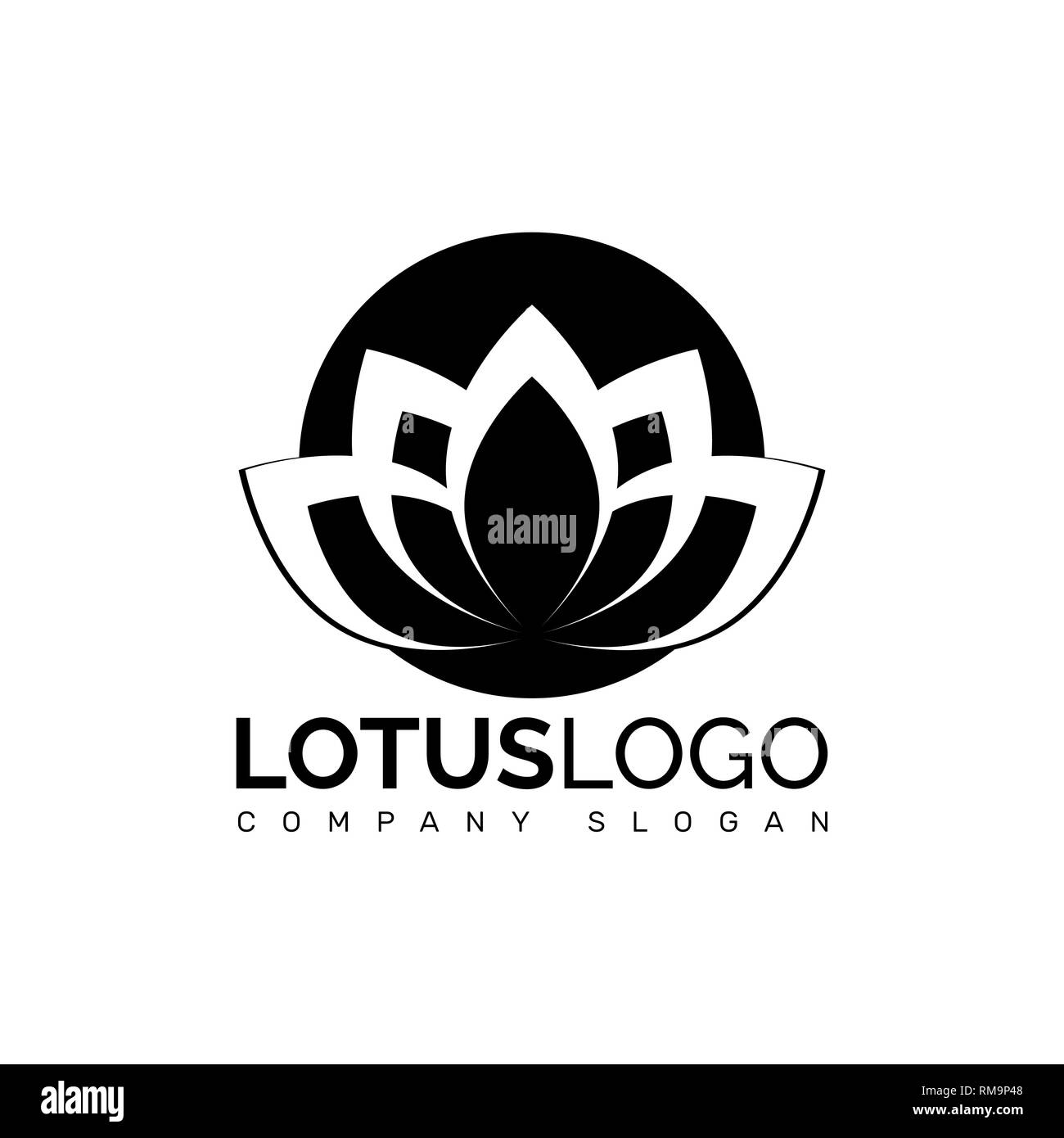 Lotus logo diseño de arte vectorial. Icono flor Ilustración del Vector