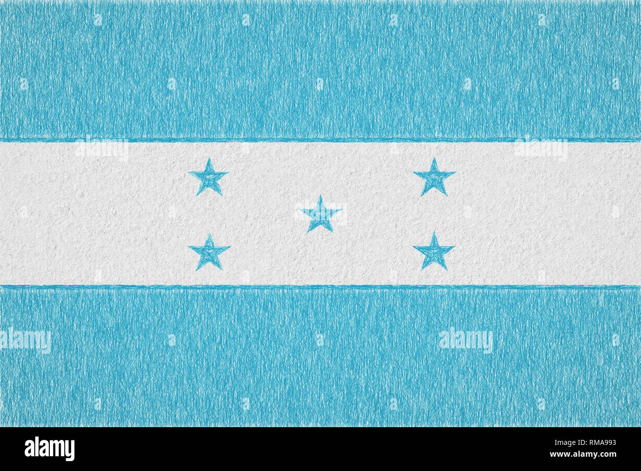 Honduras bandera pintada. Dibujo sobre papel patriótico de fondo. La bandera  nacional de Honduras Fotografía de stock - Alamy