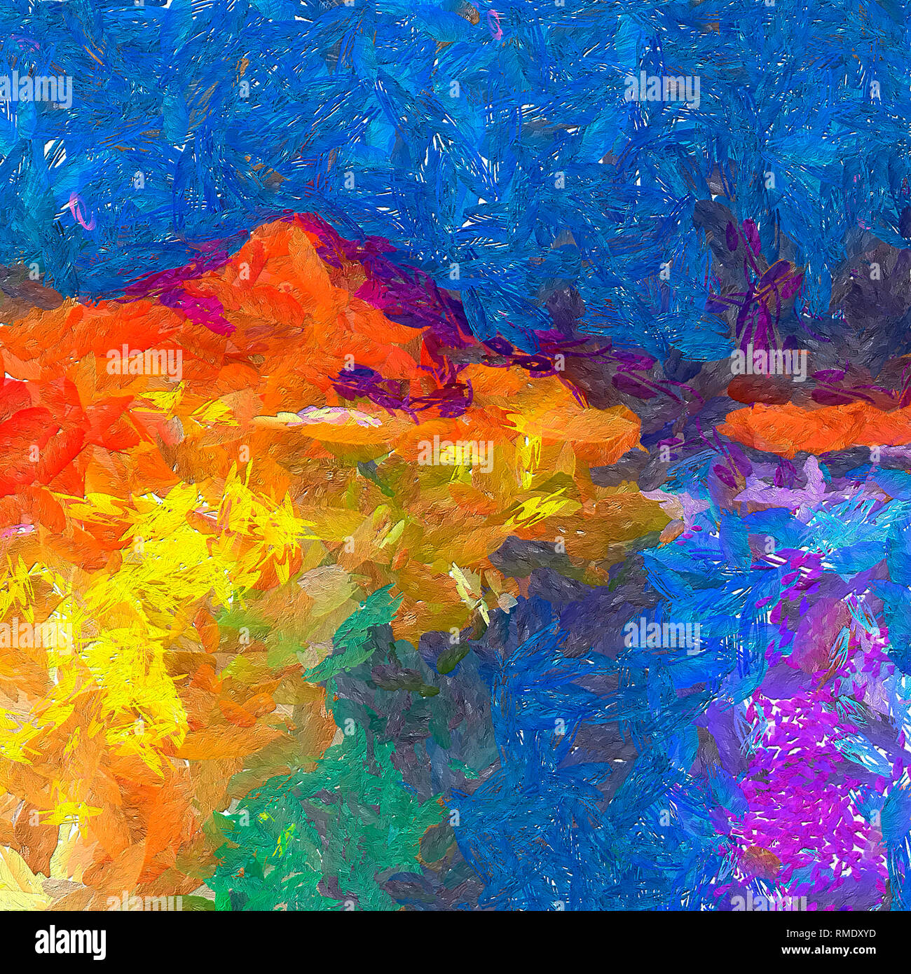 La pintura abstracta, el arte mural, lona impresa, aceite de la pintura, el dibujo, la moderna pinceladas, contemporáneo estilo, cálidos extravagantes, Psyc Fotografía de stock - Alamy