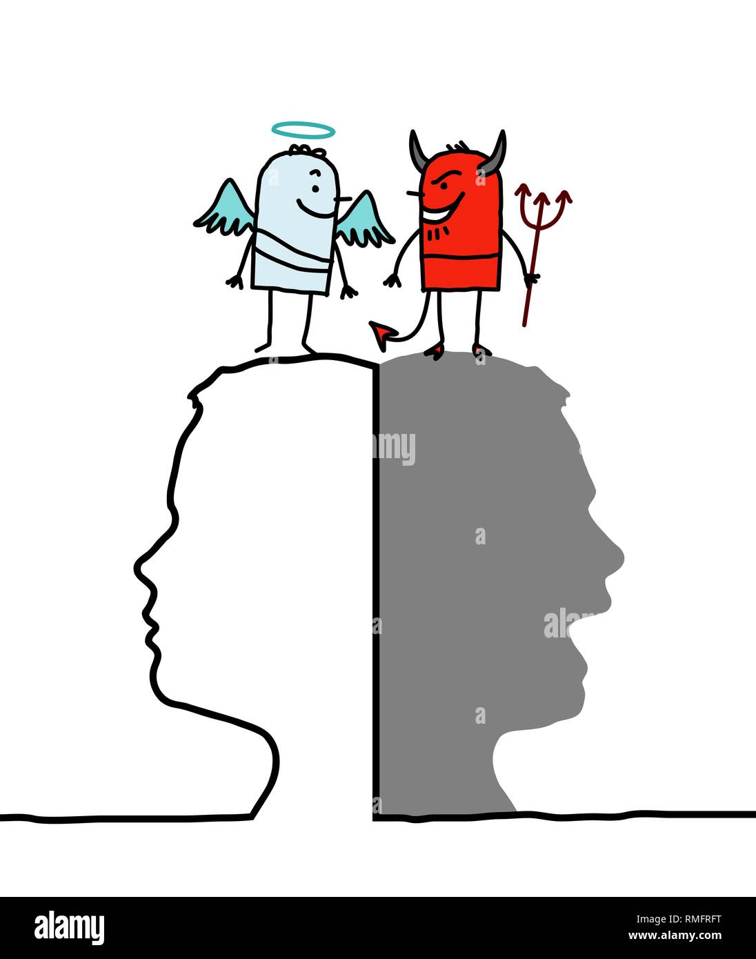 Buenos y malos, personajes de dibujos animados dibujados a mano Imagen Vector de stock - Alamy Buenos y malos, personajes de dibujos animados dibujados a mano Imagen Vector de stock - Alamy