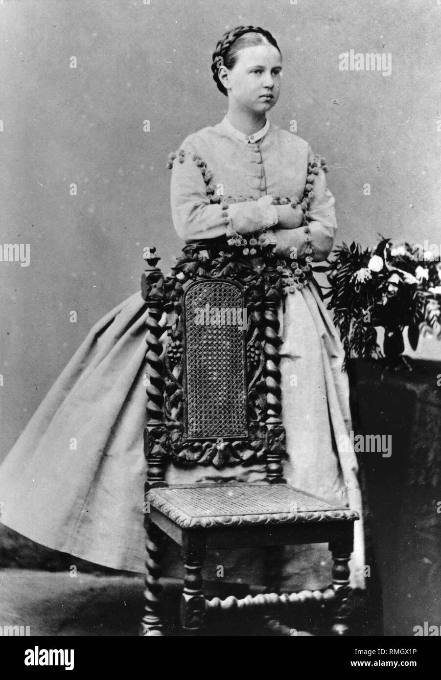 Retrato de la Gran Duquesa María Alexandrovna de Rusia (1853-1920). La albúmina foto Foto de stock