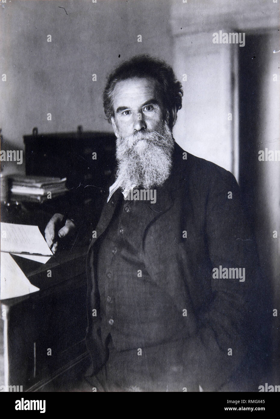 Retrato del autor Vladimir Korolenko (1853-1921). Fotografía de gelatina de plata Foto de stock