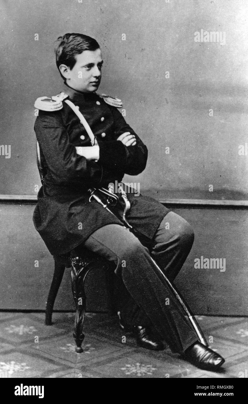 Retrato del Gran Duque Vladimir Alexandrovich de Rusia (1847-1909). La albúmina foto Foto de stock