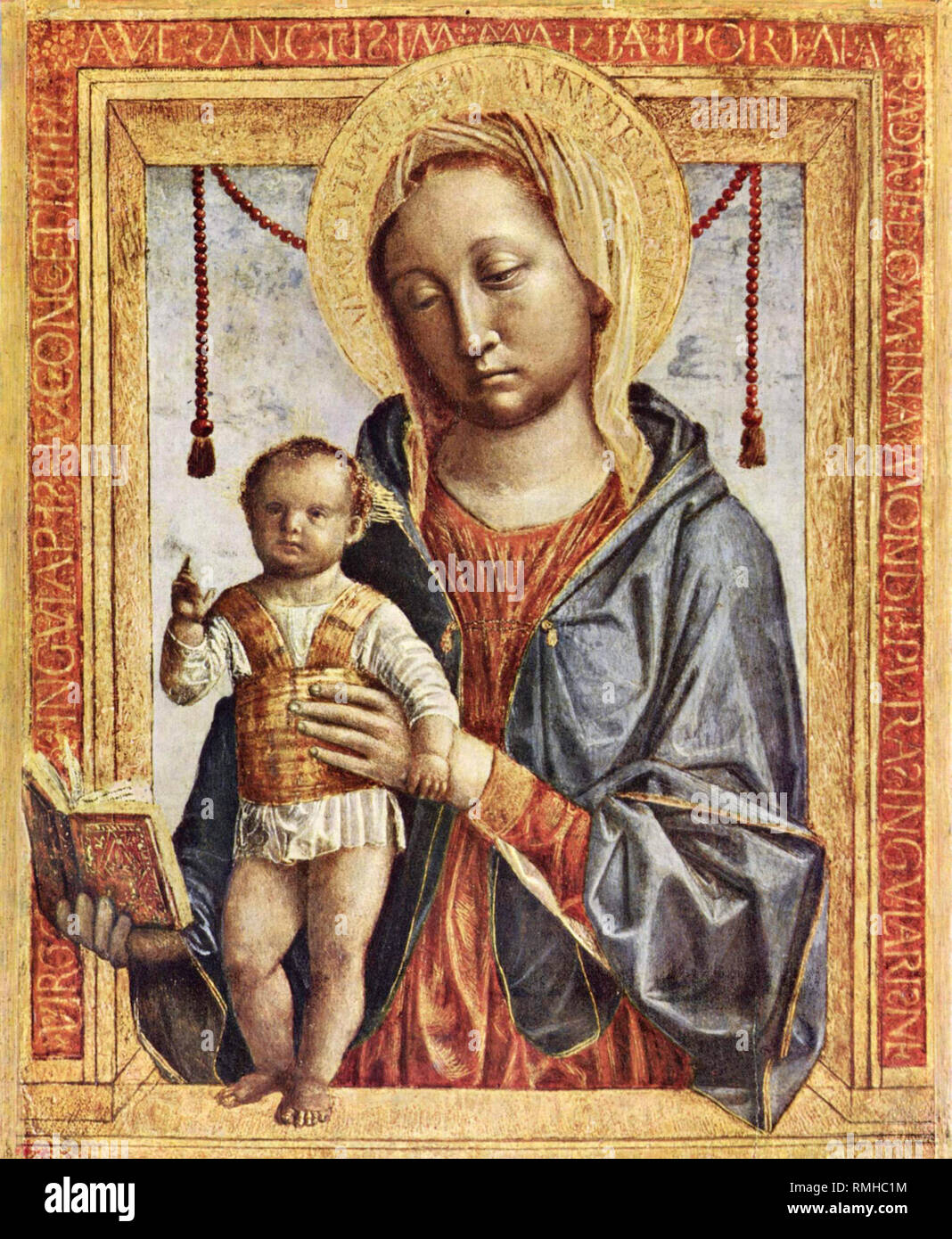 Virgen del libro por Vincenzo Foppa Foto de stock