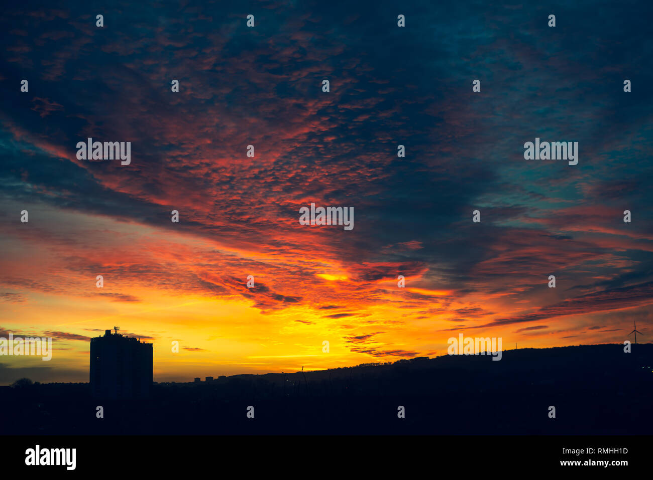 Amanecer en el Southside de Glasgow Foto de stock