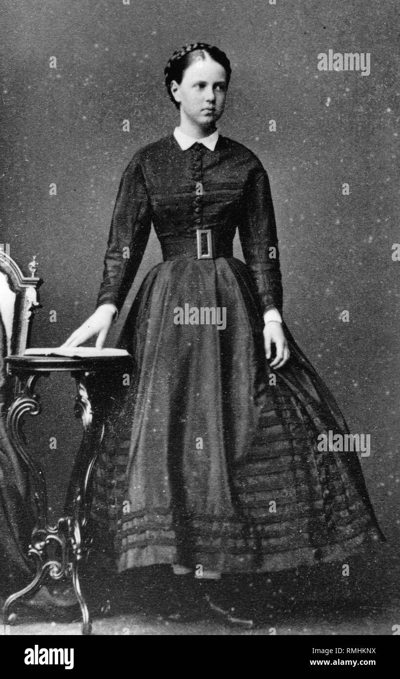 Retrato de la Gran Duquesa María Alexandrovna de Rusia (1853-1920). La albúmina foto Foto de stock