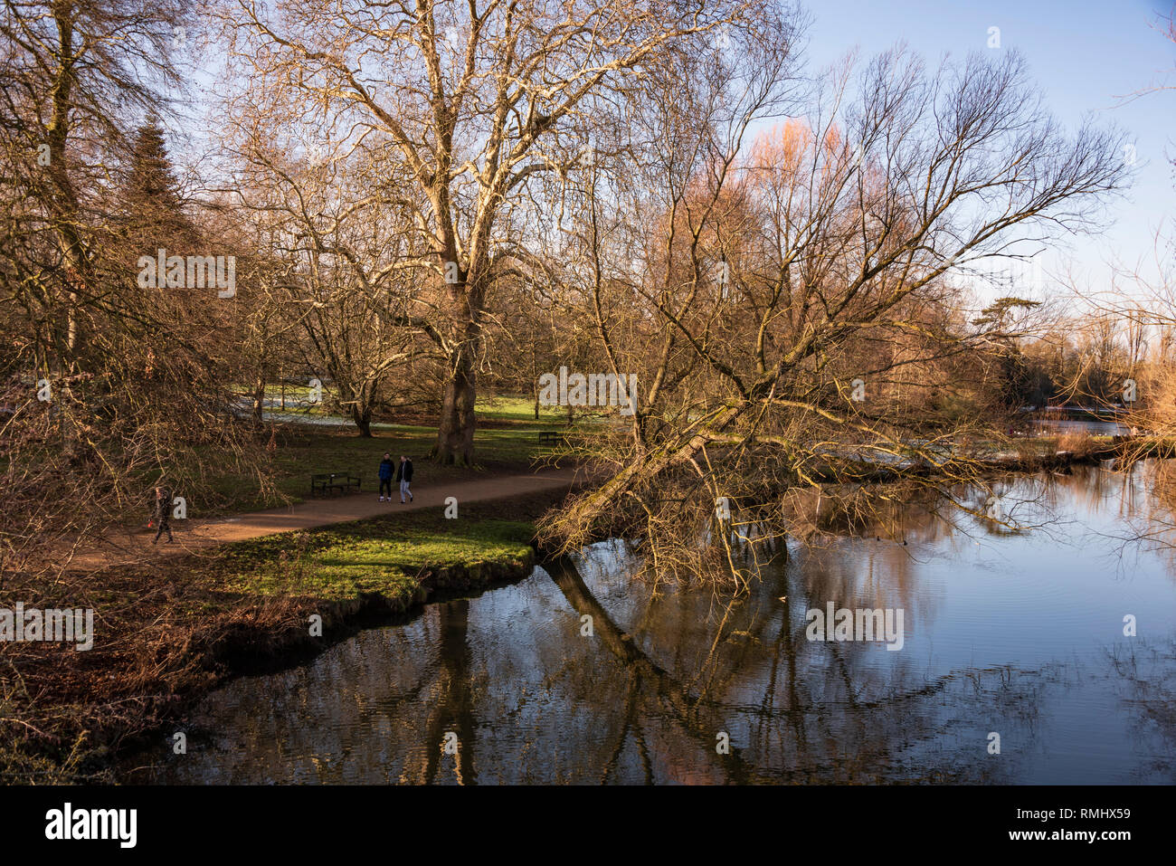 Parques de la Universidad de Oxford en invierno Foto de stock