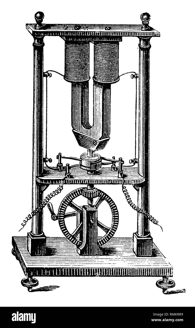 Dynamo máquina, modelo de Pixii, 1832, 1898 Foto de stock