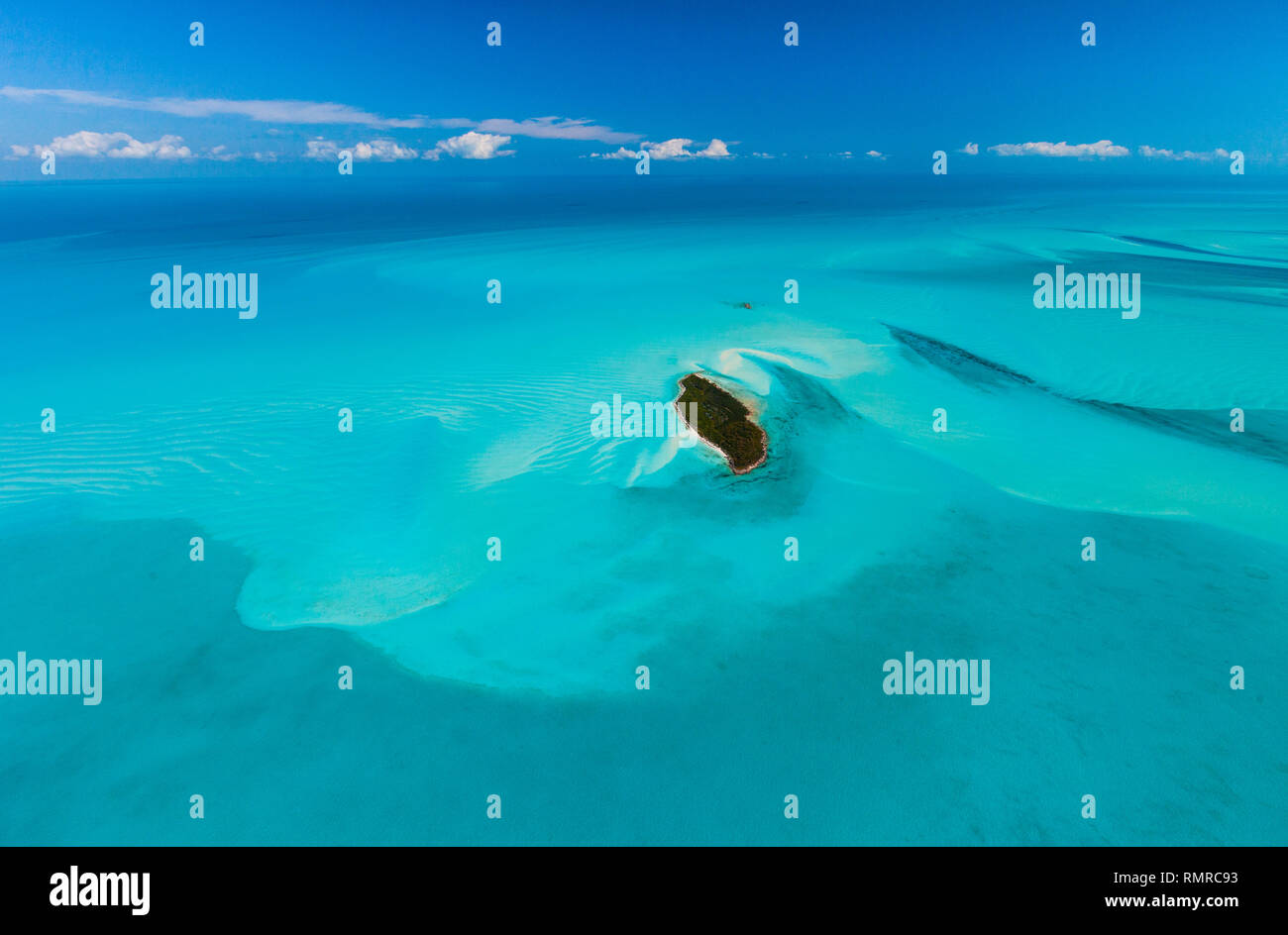 Vista aérea, en Eleuthera, Bahamas, Estados Unidos Foto de stock