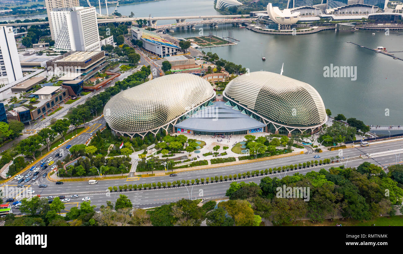 Esplanade, Singapur Foto de stock