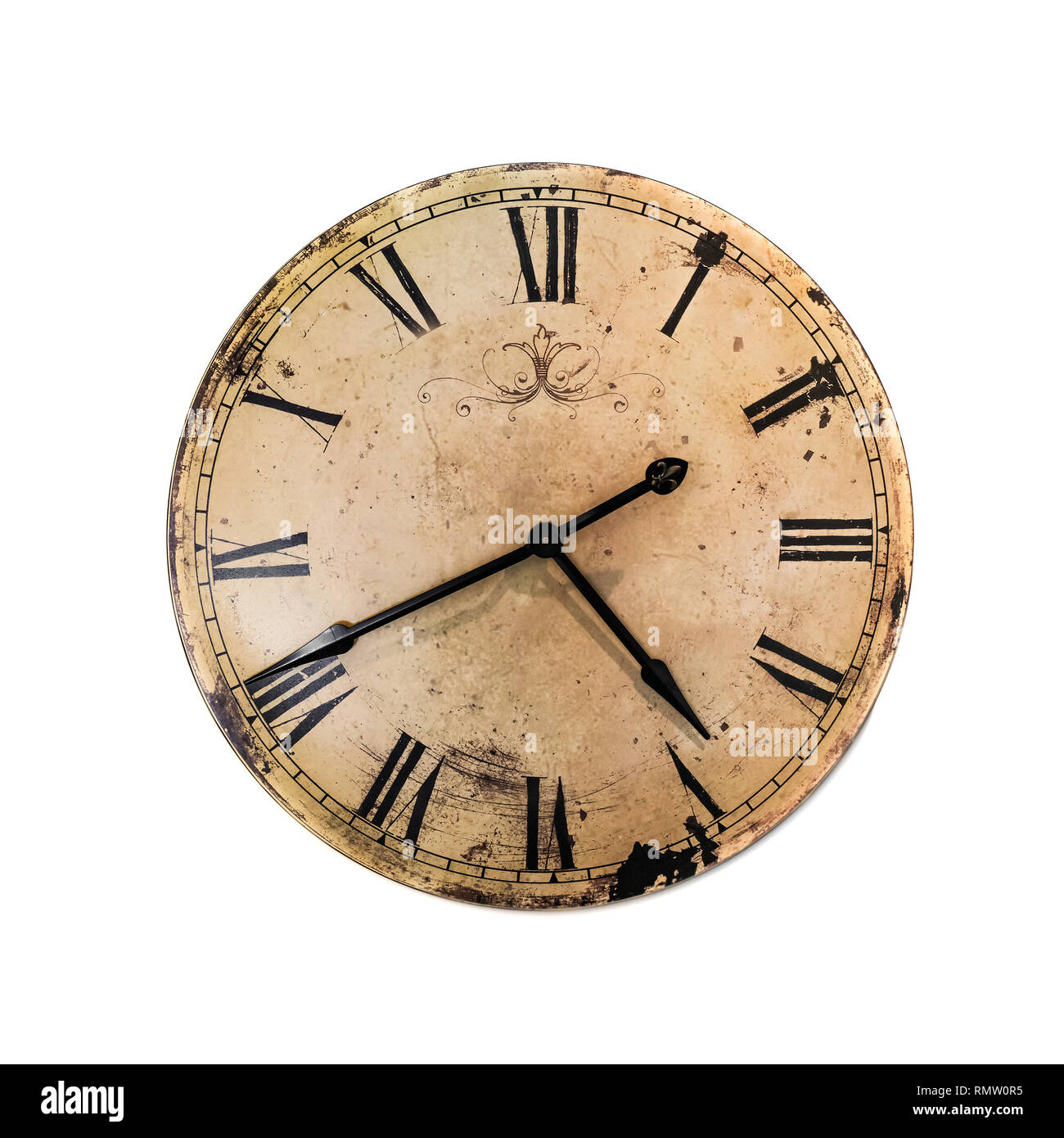 Vintage Retro Reloj de pared, aislado sobre fondo blanco Fotografía de  stock - Alamy