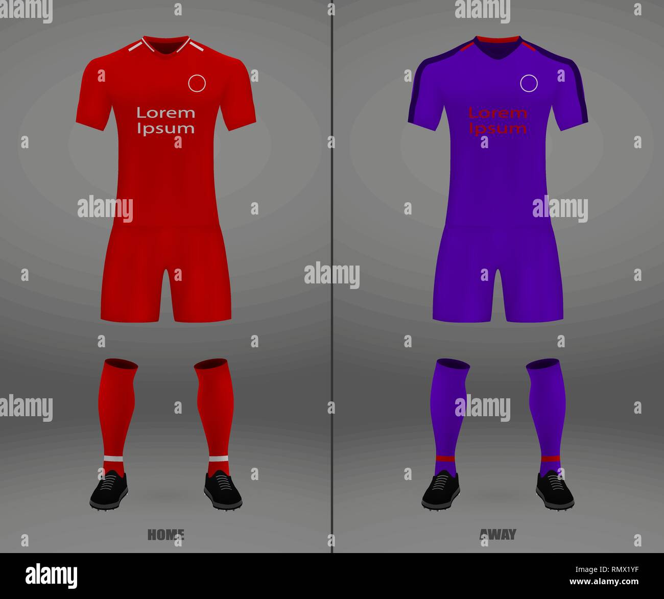 Juego de fútbol, camiseta Liverpool 2018-19 plantilla para un de fútbol. Ilustración vectorial Imagen Vector de stock -