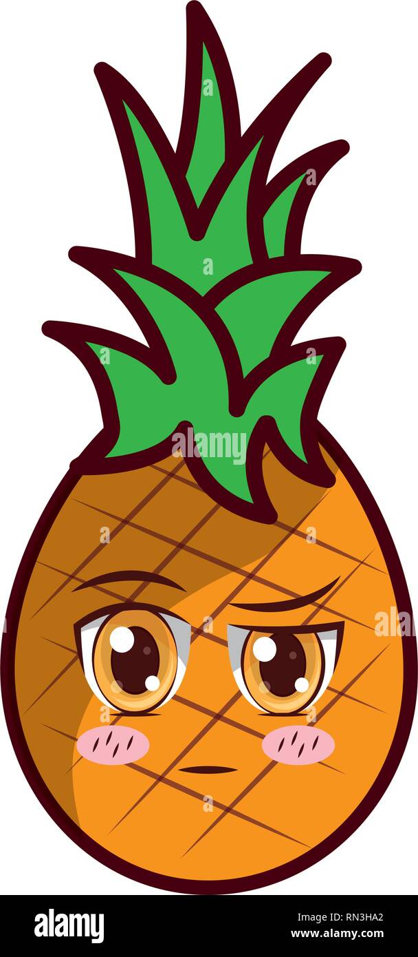 Kawaii Personaje De Dibujos Animados De Pina Imagen Vector De Stock Alamy
