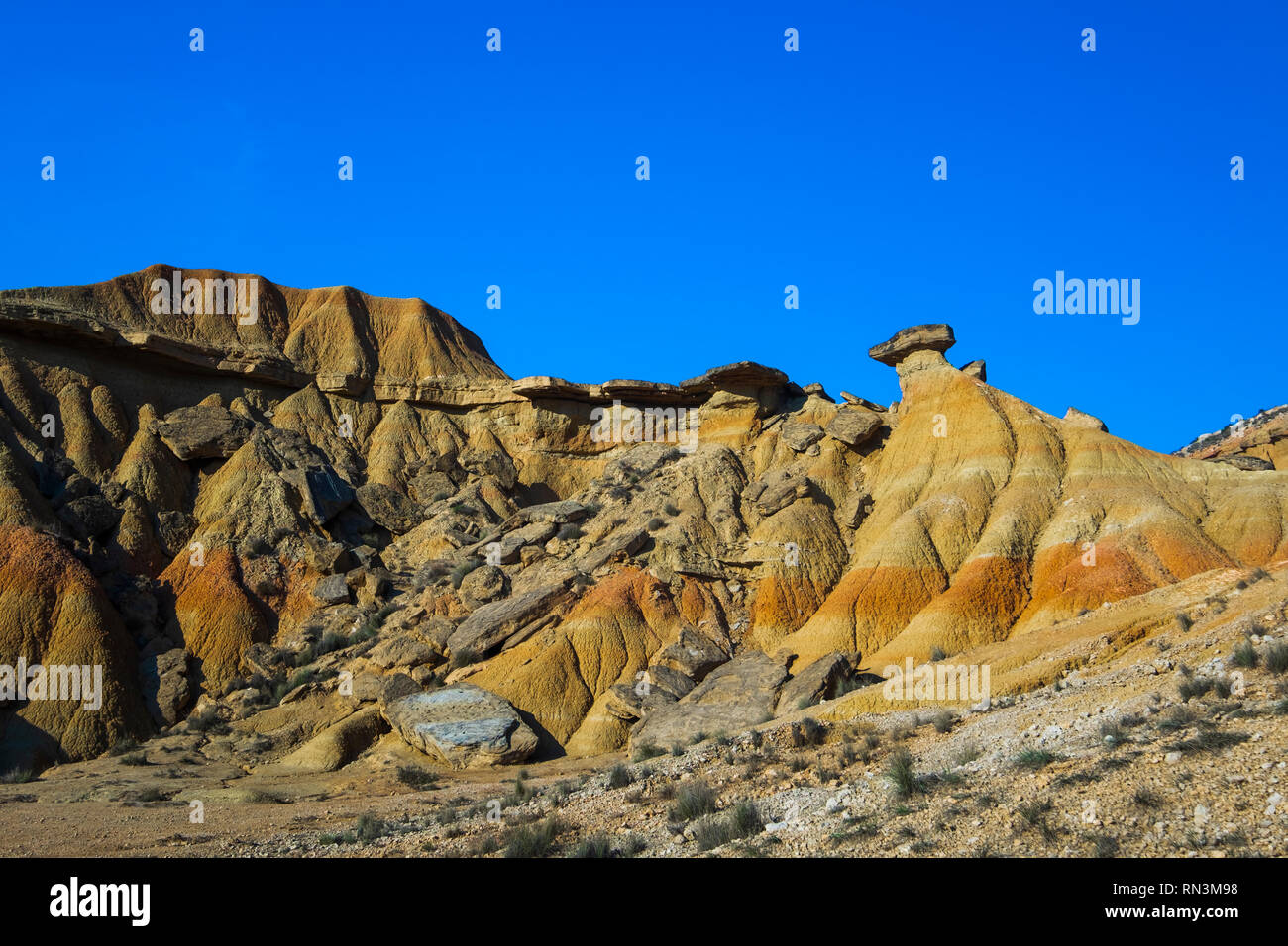 Desierto de Las Bardenas Reales. Navarra, España. Foto de stock