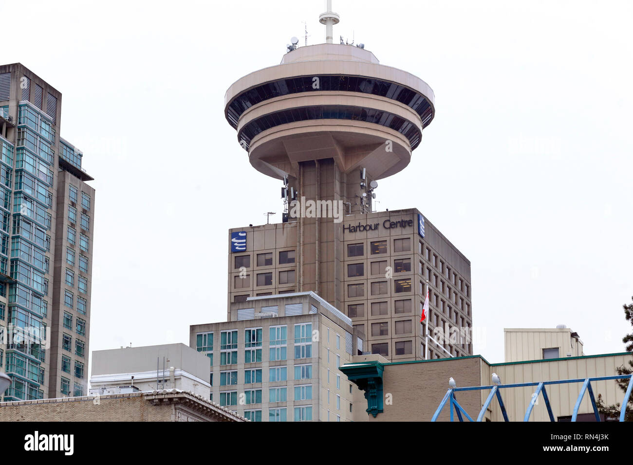 The Vancouver Lookout at Harbour Centre, 555 W Hastings St, Vancouver, Columbia Británica, Canadá Foto de stock