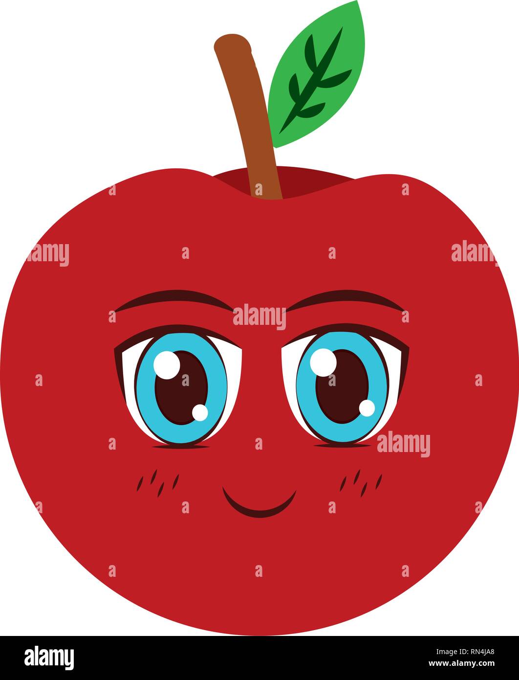 Apple kawaii personaje de dibujos animados Imagen Vector de stock Alamy