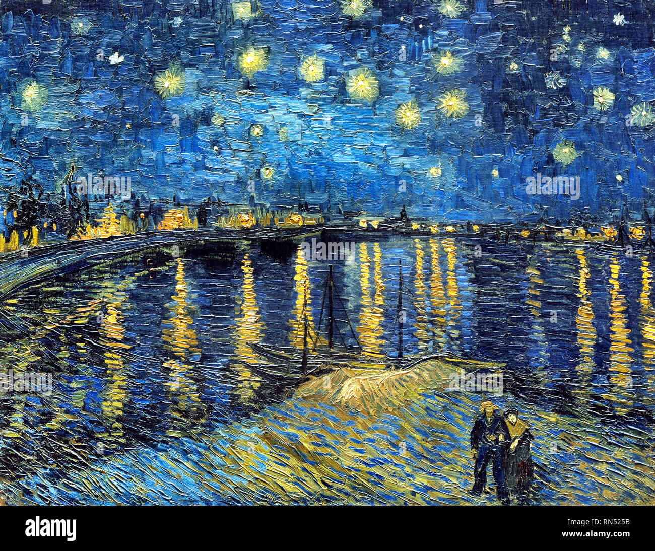 Noche estrellada sobre el Ródano, 1888 por Van Gogh Fotografía de stock -  Alamy